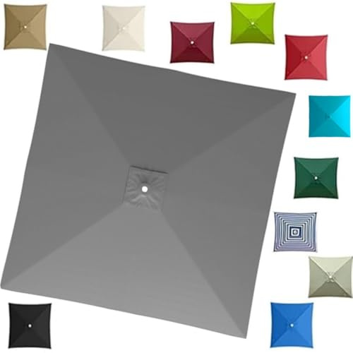 GSKFXJ Cuadrada Toldo De Repuesto para Sombrilla 2.5x2.5m 3.0x3.0m 2x2m Cubierta De Recambio para Sombrilla, 4/8 Varillas Tela De Parasol para Jardín, Patio, Playa(Gray,2.7x2.7m/8.8ftx8.8ft)