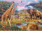 Bits and Pieces - 1000 Piece Jigsaw Puzzle Age 13+ for Adults - Measures 51cm x 69cm When Complete - Savannah Animals - 1000 pc Jungle Scene Jigsaw by Artist Jan Patrik