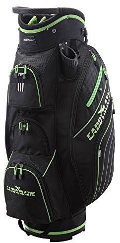 Caddymatic Golf Deluxe 14-Way Trolley Bag (Black/Green)