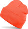 styleBREAKER Unisex Beanie Strickmütze Einfarbig, Feinstrick Mütze doppelt gestrickt, warme Winter Strickbeanie 04024029, Farbe:Neonorange