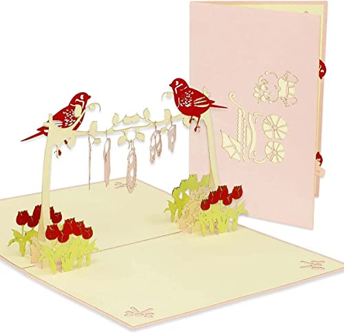 LINPOPUP®, LIN17587, POP UP Karte Geburt, Glückwunschkarte Geburt, Geburtskarte, Babykarte, 3D Grußkarte Baby Mädchen, N343