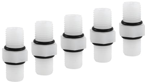 sourcing map 5uds Conexión Rápida Purificadores Agua Accesorios Tubo Conector Empuje Manguera Tubo Filtro Unión Tuberías para Sistema Ósmosis Inversa RO Recto, 1/4 BSP Macho
