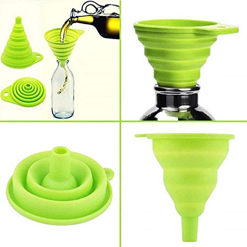 Imbuto silicone pieghevole per olio idea regalo originale resistente alte temperature viaggio verde visto in tv ottima qualità accessori cucina compatti
