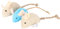 3 PCS Souris réalistes Douces Chats pour Animaux de Compagnie Jouets interactifs Mini drôle en Peluche Souris Ensemble pour Kitty Chaton (Beige/Bleu)