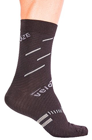 veloToze Coolmax Active Kompressionssocken – Größe L-XL, Schwarz/Grau, L Hoch