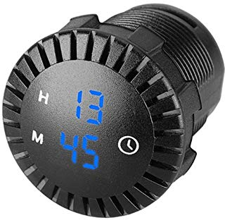 Auto Elektronische Uhr, Asudaro Auto LED Uhr Berühren Sie Uhr 12V / 24V Wasserdichte Auto-Digitaluhr Mini LED Digitaluhr Motorraduhr 2,01 Zoll Durchmesser für Autos, Schiffe, SUV,Blau