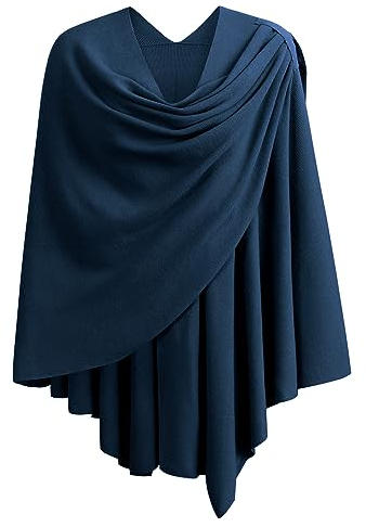 PULI Damen Poncho Schal Cashmere Feeling Strick Cape Cardigan Für Frauen Geschenk Für Mutter