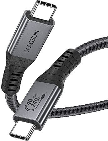 XAOSUN USB4/Thunderbolt 4 Kabel - 40Gbps Daten & 240W PD3.1-8K/4K Video - Kompatibel mit iPhone 15 Pro/Max, MacBook Pro, iPad Pro, USB-C Laptops/Monitore - Zertifiziert-1M