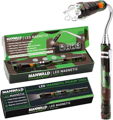 MANWALD LED-Magnet-Tonabnehmer, Teleskop-Taschenlampen, Camouflage