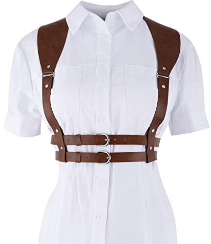 XUELUMEI Ziergürtel Frauen-Gurtgurt-Gürtel-Reizvoller Dame-Handgemachter Gürtel-Dekoratives Hemd-Kleid-Glatte Schnallen-Weste-Geschirr Für Weibliches Braun