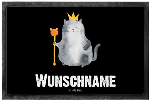 Mr. & Mrs. Panda Personalisierte Fußmatte Katze König 40 x 60 cm - Geschenke, Cat, Wohnung, Haha, Bedrucken, Wunschnamen, Personalisiert, mit Namen, Familie, Cats