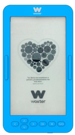 Woxter E-Book Scriba 195 S - Lecteur-Compact Bleu de Livres électroniques de 4.7 Pouces (960x540, écran Blanc perlé en e-LIK, epub, pdf) 4 Go, Conserver Plus de 2000 Livres, Couleur Bleue