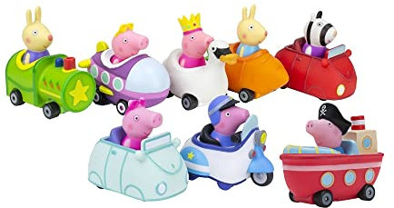 Generisch Peppa Wutz und ihre Freunde Mini Flitzer, 8 versch. Motive - Buggys mit richtig rollenden Rädern (Mini Flitzer Set: 8 Stück)