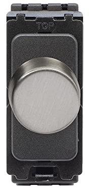 Soho Lighting Brushed Chrome Regular 2 Way Push On/Off Light Switch 1000W Non-Dimmable Dummy Dimmer Module Circular Module (CM) Grid