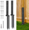 2 Pack Fence Post Anchor Kit, Heavy Duty Steel Fence Post Repair Stakes, Post Anchor Ground Spike for Repairing Tilted Broken Wood Support, Black