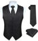 HISDERN Paisley Anzugweste für Herren Schwarz Hochzeit Weste Krawatte Einstecktuch Taschentuch Jacquard Floral Weste Herren Anzug Set XL