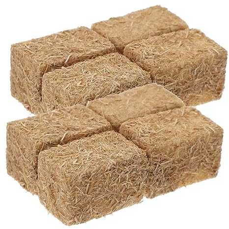 8 Piezas Fardos De Heno De Decorativa Almiarme Falso En Miniatura Decoración De Pila De Heno Pequeño Fardo De Pequeño Heno Decorativo De Madera Cuadrado Alpaca