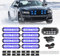 JMEST LEAD Blaue LED-Stroboskop-Lichter für LKWs, 8 Stück, 12 LED-Notfall-Warnleuchten mit 9-Tasten-Stroboskop-Controller, Oberflächenmontage, Auto-LED-Kühlergrill-Lichtleiste für Baufahrzeug, Van,