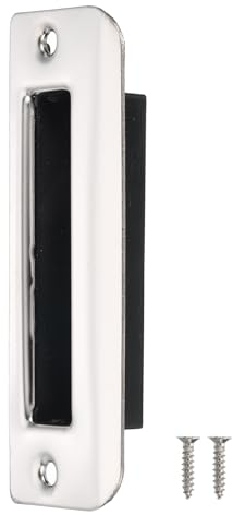 sourcing map Door Strike Plate, 107mm x 38.5mm 201 Stainless Steel Latch Deadbolt Strike Plate for Door Frame Door Jamb, Silver