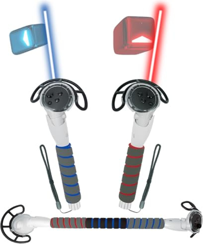 AZURAOKEY Griffaufsätze, kompatibel mit Meta/Oculus Quest 3 Controller-Zubehör, 3-in-1 Langarm-Griffaufsätze, Beat Saber Sticks Extender, Golfschläger für VR-Spiele