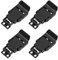 4 Stück Schnappverschluss Edelstahl Verschluss Haspe Spannverschluss Edelstahl Schwarz Edelstahl Spannverschlüsse für Case Box, Toolbox, Schublade, Schrank, Truhe