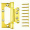 WELLOCKS Door Hinge 4x3 Inches (10cmx7.5cm) 3 Pack Stainless Steel 304 Flush Hinges 3mm Thick No Mortise Quiet Smooth Perfect for Heavy Door Gold (FH03GD)