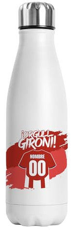 Botella Térmica Personalizada Fútbol Girona | Regalo Original para Aficionados del Fútbol | Regalo Camisetas Equipos Futbol | Termo Acero Inoxidable Doble Capa 500 ml (Girona)
