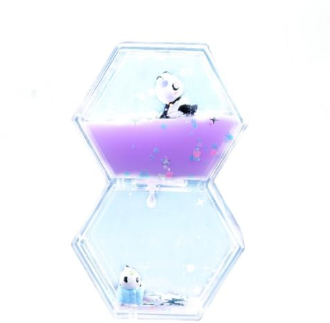 Liquid Motion Bubble Timer, Tropfen Sanduhr mit Panda für Kinder Erwachsene, Dekompression Sensorisches Fidget Toy, Schreibtisch Spielzeug für Stressabbau, Entspannung, Autismus, ADHS (Lila)