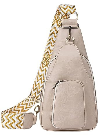 Zwei Taschen Fahrrad Stilvolle Schultertasche, Hüfttasche, Taille, einfarbiges Muster mit PU-, Umhängetasche, Reise, Sport, Umhängetasche Jogginghose Damen Schwarz Mit Taschen (Beige, One Size)