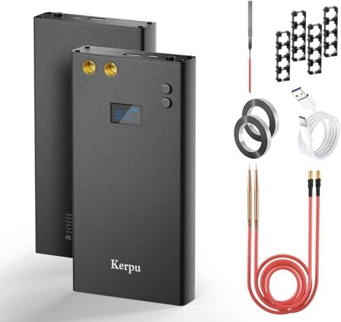 Saldatrice a Punti batteria,Kerpu 11000 mAh Saldatrice a Punti 70 marce,striscia di nichel da 10m,4porta batteria