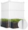 COSTWAY 2 Panels Outdoor Privacy Screen, 113 x 114cm Decorative Fence Trash Can Enclosure with 4 Ground Stakes, No Dig PVC Freestanding Garden Fence Panels for Yard Patio Lawn