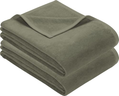 Erwin Müller Wohndecke, Wolldecke, Kuscheldecke 2er- Pack - strapazierstark, weich, temparaturausgleichend (weitere Farben, Größen)
