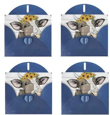 Bedruckte Grußkarten mit Kuh-Sonnenblumenhaus; Blanko-Grußkarten für Dankeschön, Urlaubsgeschenke, Grußkarten, Geburtstagskarten für Kinder, besondere Termine, Gedenkkarten