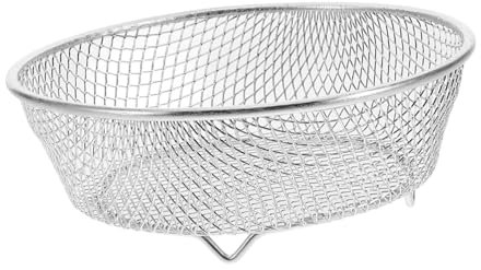 POPETPOP Panier Barbecue Rond Acier Inoxydable pour Friteuse à Air Cuve De Cuisson Suspendue pour Brochettes Accessoire Et Résistant Rouille pour Four Électrique Et Friteuse à Air