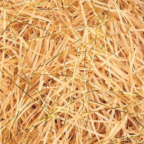 TXXATX Füllmaterial Geschenk 270g Geschreddertes Papier für Füllmaterial Geschenkbox Khaki Hamper Shred Raffia Verpackungsmaterial Geschenk Füllung für DIY Pakete Festival Geschenkbox Präsentkor