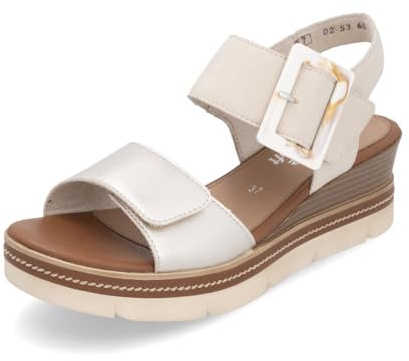 Remonte Damen Riemchensandalen D2L53, Frauen Sandalen,Sommersandalen,Sommerschuhe,Freizeitschuhe,offene Schuhe,Strandschuhe,bequem,beige (60),37 EU