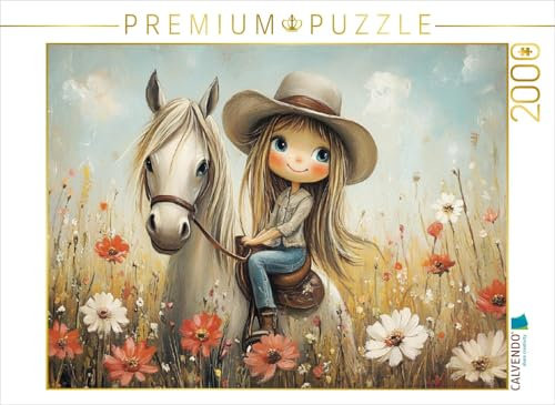 CALVENDO Puzzle Zauberhaftes Mädchen mit Pferd | 2000 Teile Lege-Größe 90 x 67 cm Foto-Puzzle für glückliche Stunden