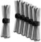 MIQIO® Design Baumwollservietten I 6er Set + Serviettenringe aus veganem Leder I 45x45 cm I Stoff-Servietten mit edler Ziernaht I 100% Bio-Baumwolle I Zertifiziert I hellgrau, schwarz