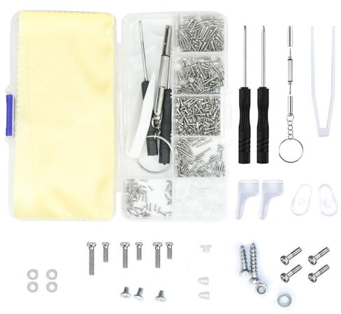 500 Pcs Eyeglass Sunglass Glasses Repair Tool Kit, Glasses Repair Kit with Screws, Screwdrivers, Tweezers, Nose Pads - Durable and Versatile Eyeglass Repair Kit for Sunglasses and Reading Glasses