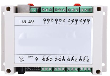 RJ45 /IP-Fernbedienung – 8-Kanal-Relaisschalter/AC 10 A – Steuerung über WEB Kompatibel mit Tablets, für Globalen Zugriff (WHITE)