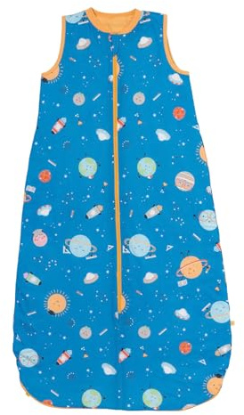 schlummersack Kinder Schlafsack Baby Sommer 130 cm dünn Space |Sommerschlafsack 1.0 Tog