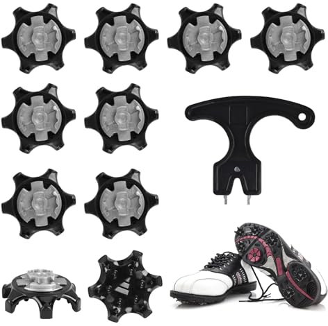 Golf Spikes, Replacement Shoe Cleats with Wrench Remove Tool, Golf Shoe Studs for Running (10 Pack)