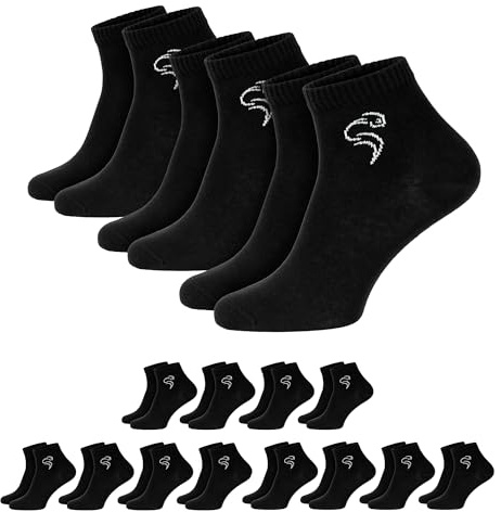 12 Paar Quarter Sneaker Socken für Damen & Herren - Sportsocken aus atmungsaktiver Baumwolle - Ideal für Alltag, Sport & Freizeit