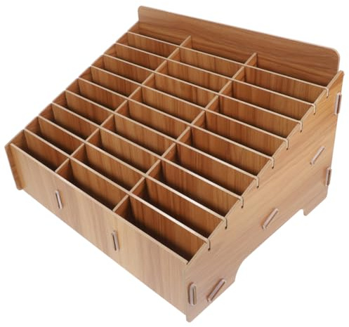 IMIKEYA Handygarage Schule Holz Handy Aufbewahrungsbox Mit Multi-Fächern Mehrzweck Ablagebox Den Innenraum Handygarage Handybox Handy Aufbewahrungsbox Box Schule 30 FäCher Holz 12.40X9.25X7.28 Zoll