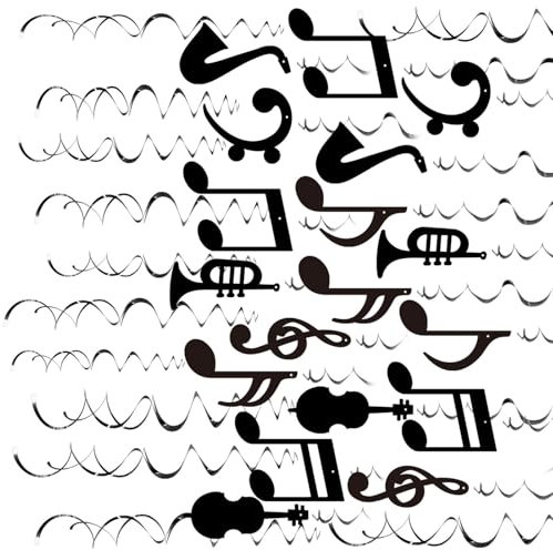Qsvbeeqj Musiknoten zum Aufhängen, 30 Stück, Musik-Party-Dekorationen für Geburtstagsfeiern und Urlaub