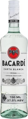 BACARDÍ Carta Blanca White Rum, 37,5% Vol., 70 cl/700 ml, der legendäre weiße Karibik-Rum aus dem Hause BACARDÍ, perfekt für Cocktails (Packung mit 6)