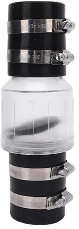 Soupape à contre-disque PVC silencieuse de 1,5 pouce soupape de pompe de carter avec couplages Buna N et clapet chargé à ressort s'adapte à un tuyau en PVC de classe 40 de 1,5