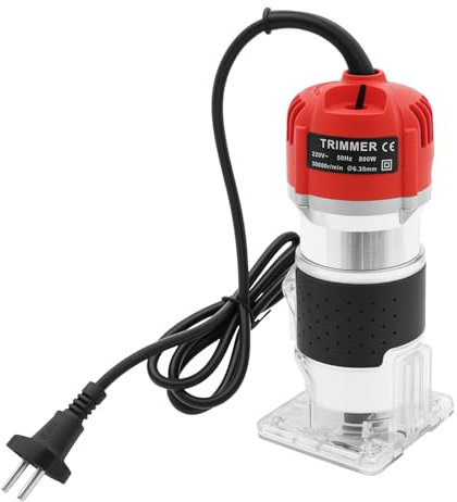 Professional Kantenfräse, 800W Holzfräse Oberfräse 30000r/min Verstellen Werkzeugtiefe Kompakter Elektro-Trimmer für Nuten von Holz, zum Kantenschneiden