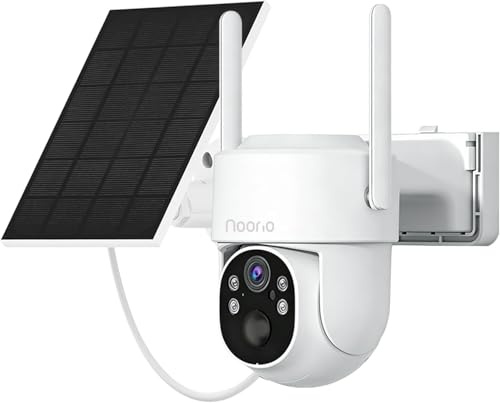 Noorio Solar Security Camera Outdoor Wireless, Wifi Cameras House Security | 5G & 2.4G WiFi Battery Powered Outside Camera, Expandable Local Storage, AI Human Detection, Color Night Vision, SD200