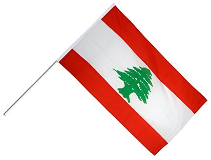 Flaggenfritze Große Stockflagge/Stockfahne Libanon + gratis Sticker